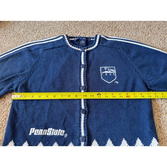 Vintage Birch Bros Penn State Cardigan Sweater Academia Preppy Argyle Layering - Picture 4 of 10